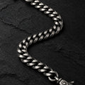 Brushed stainless steel biker wallet chain with lobster clasps