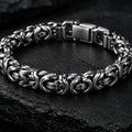 Polished stainless steel Byzantine chain bracelet