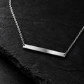 Polished stainless steel horizontal bar necklace