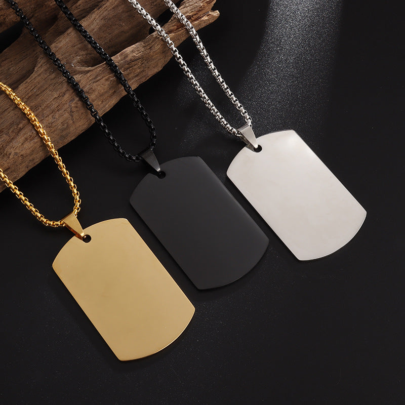 Dog Tag Pendant Necklace