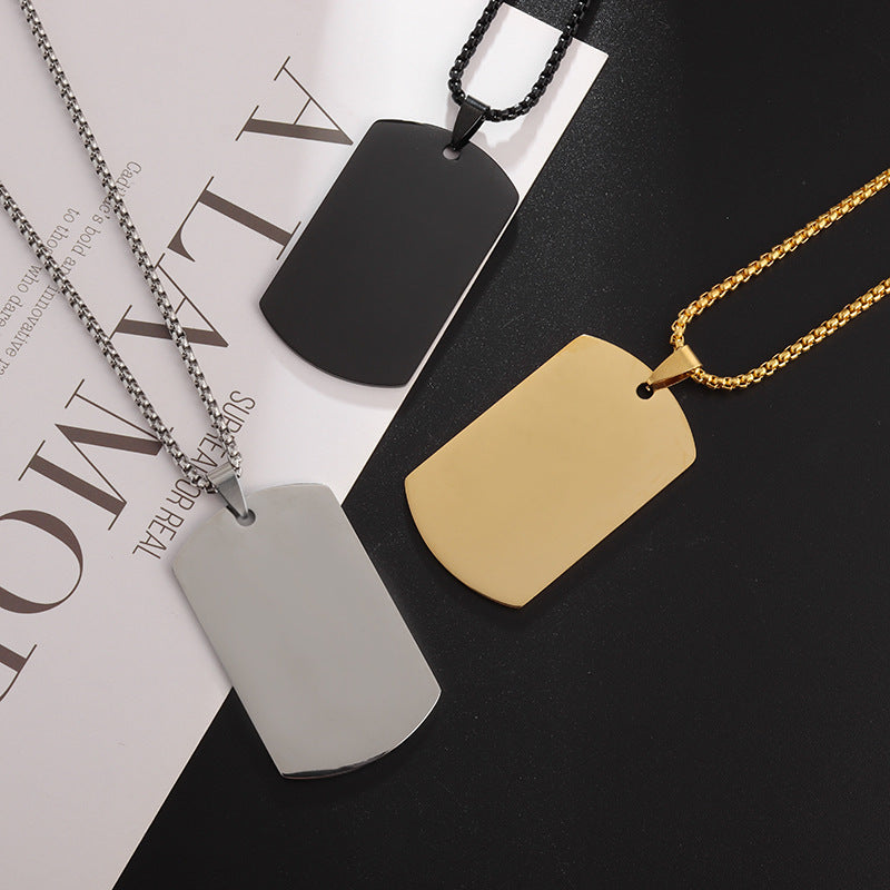 Dog Tag Pendant Necklace