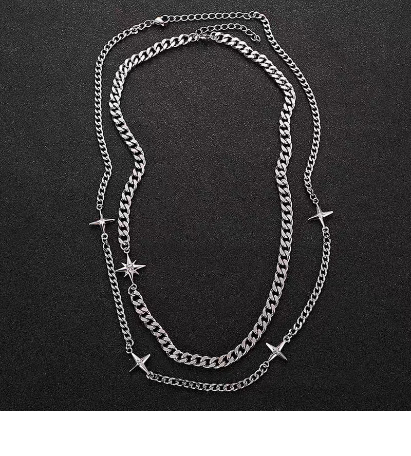 Double Layer Cuban Chain Necklace