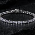 Stainless steel tennis bracelet with cubic zirconia stones
